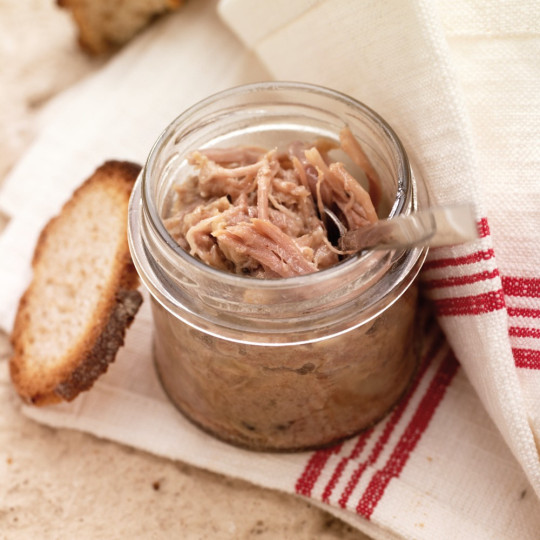 VALETTE Les Rillettes pur canard (sans porc, sans alcool) - Duck Rillette (no pork, no alcohol) 90g Jar (621131VA) Image