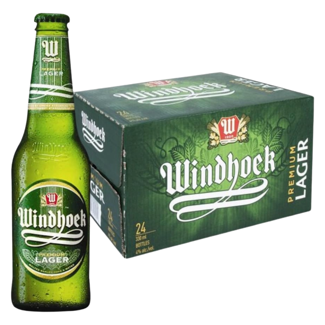 WINDHOEK Namibian Lager CASE x 24 Bottles (330ml) 4%abv Image