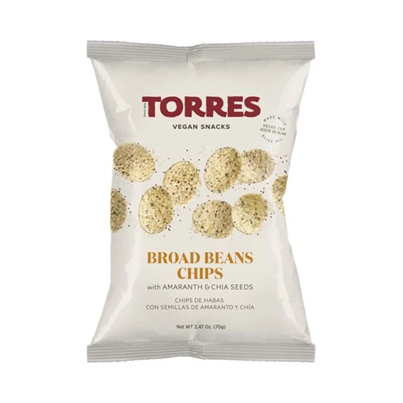 TORRES Broad Bean Chips with Amaranth and Chia Seeds 70g Bag (GF) (los) Image