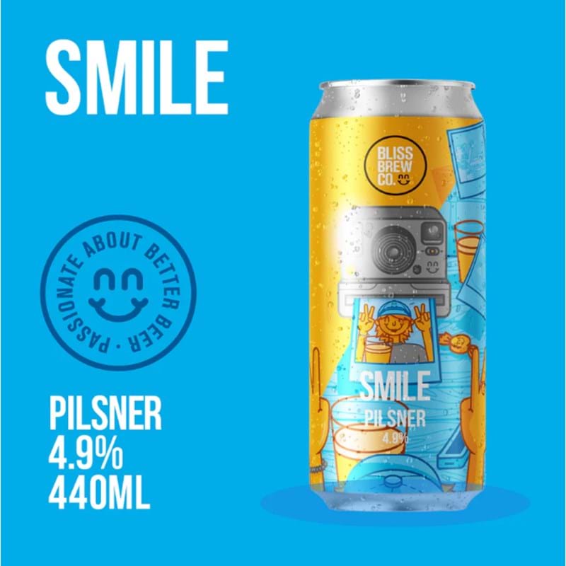 BLISS Smile Hoppy Pilsner Can (440ml) 4.9%abv Image