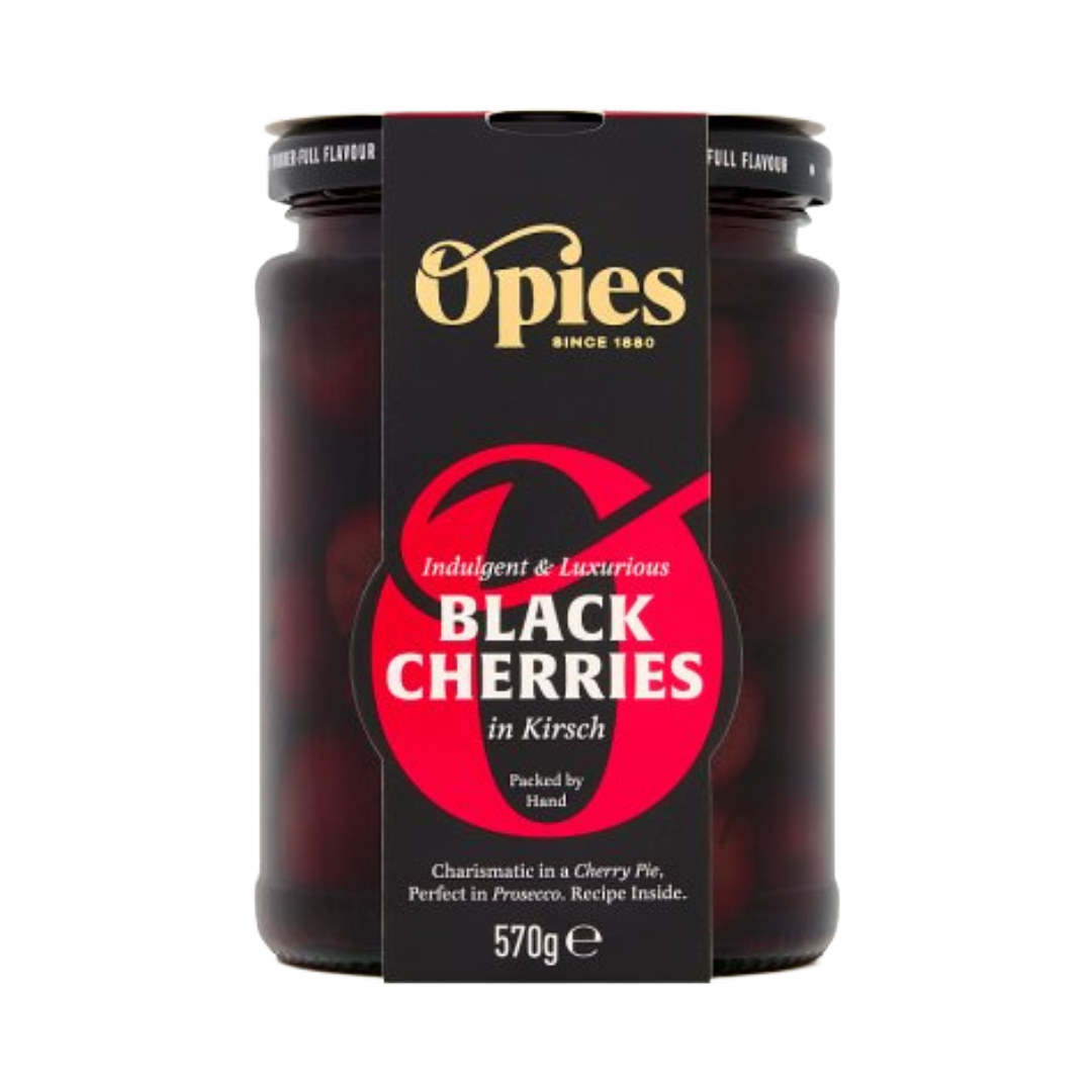 OPIES Black Cherries with Luxardo Kirsch 570g Jar (Christmas) Image