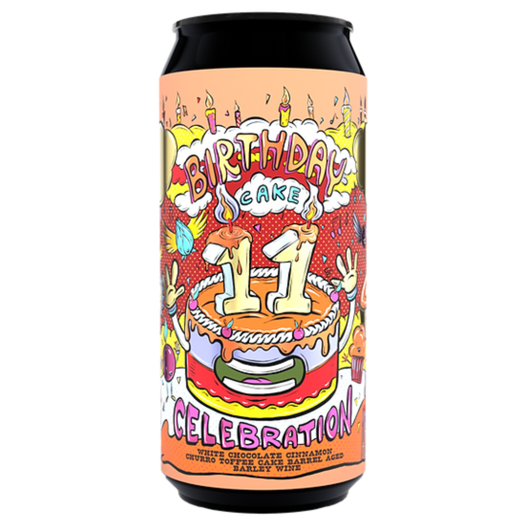 AMUNDSEN '11th Birthday Cake No5' White Chocolate Cinnamon Churro Toffee Cake Aged Barley Wine CAN (440ml) 12% bbe11/29 Image