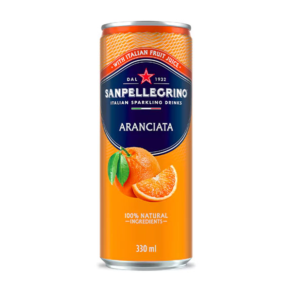 SAN PELLEGRINO Aranciata Sparkling Orange CAN (330ml) - SINGLE Image