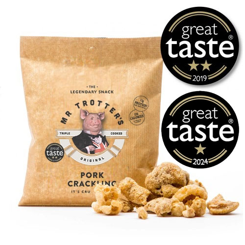 MR TROTTER'S Triple Cooked 'English Mustard' Pork Crackling Bag (50g) EACH Image