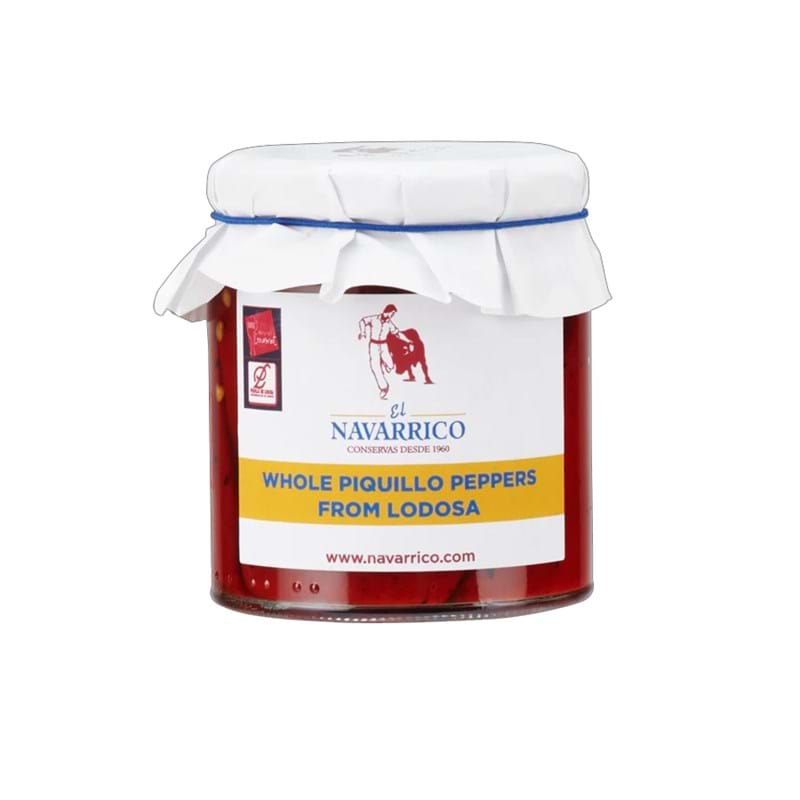 El Navarrico Piquillo Peppers (Whole) D.O.P 220g Jar Image