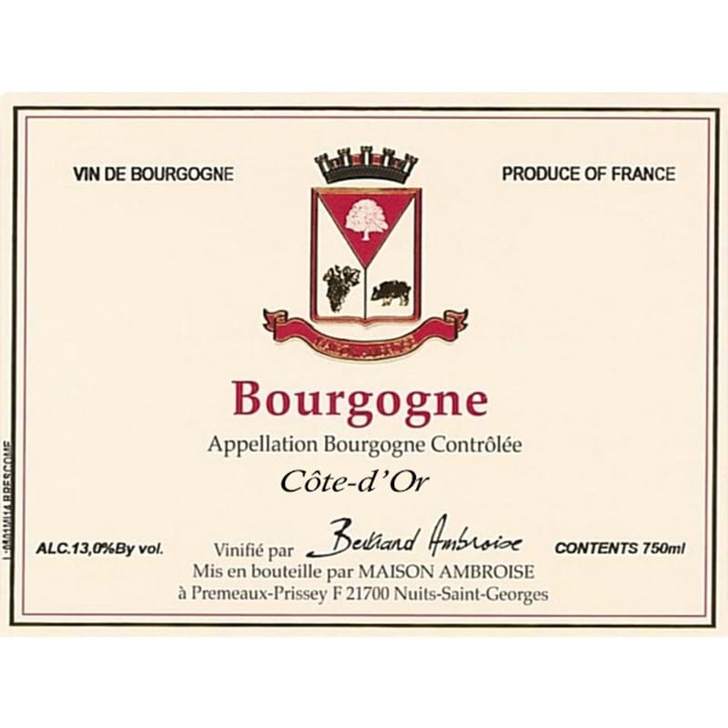 BERTRAND AMBROISE Bourgogne Cote d’Or 2019 CASE x 12 Bottles - PRE-RELEASE Image