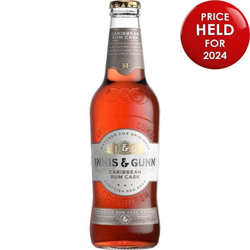 INNIS & GUNN Caribbean Rum Cask Red Beer - Scotland Bottle (330ml) 6.8%abv VGN - SINGLE Image